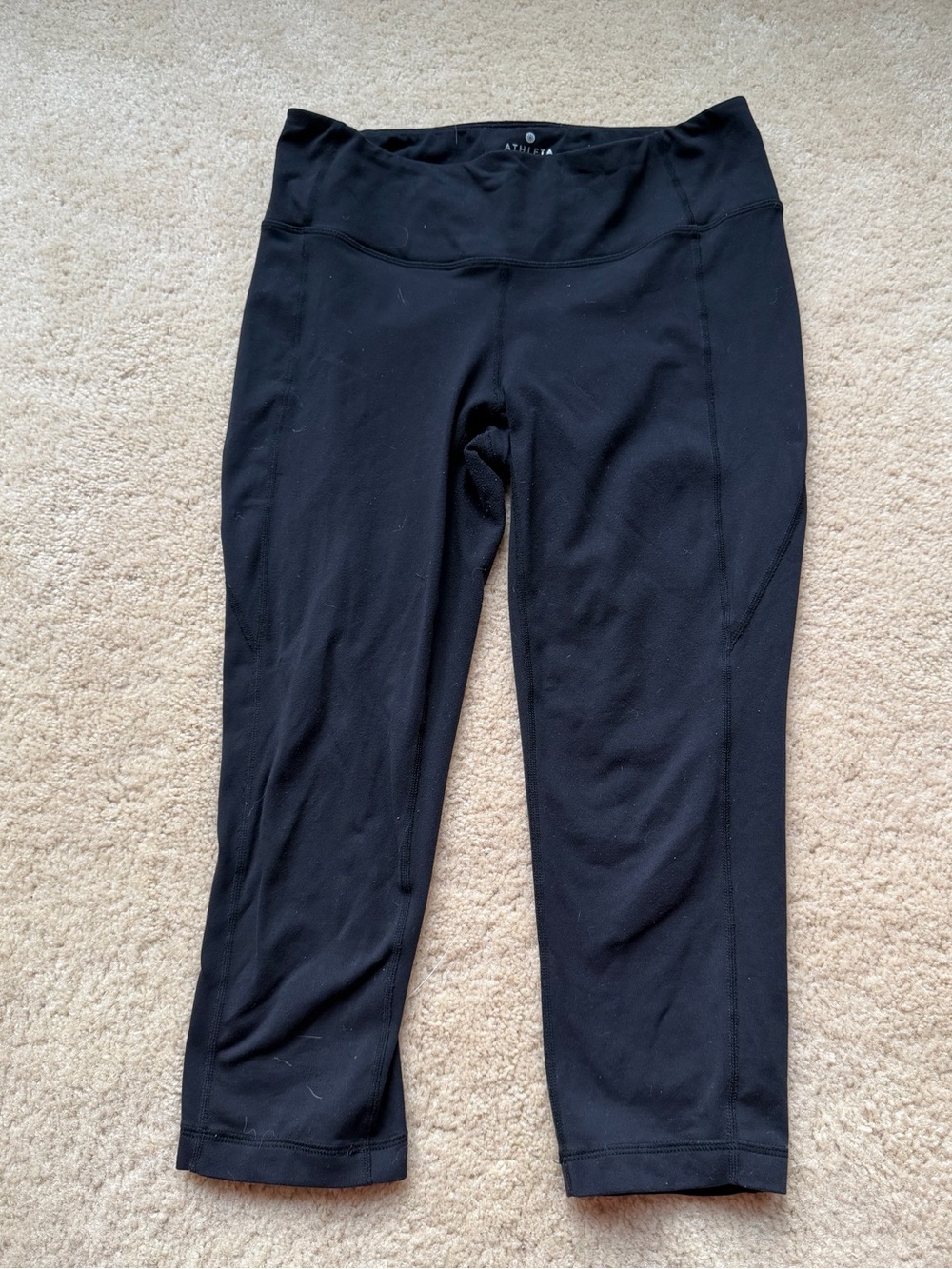 Athleta Basic Black Capri Leggings - Size M - VGUC - Stretch